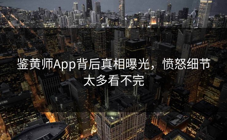鉴黄师App背后真相曝光，愤怒细节太多看不完