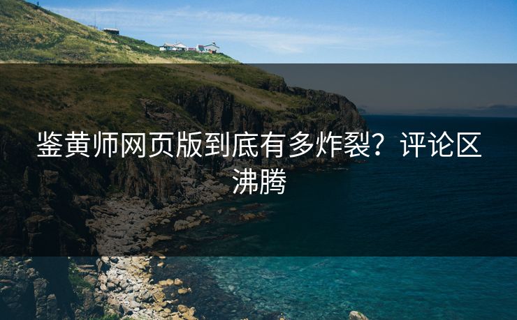 鉴黄师网页版到底有多炸裂？评论区沸腾