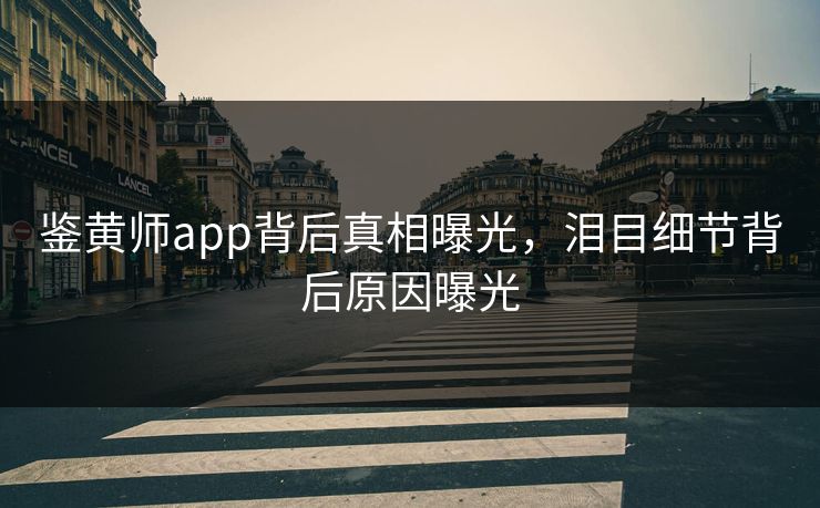 鉴黄师app背后真相曝光，泪目细节背后原因曝光