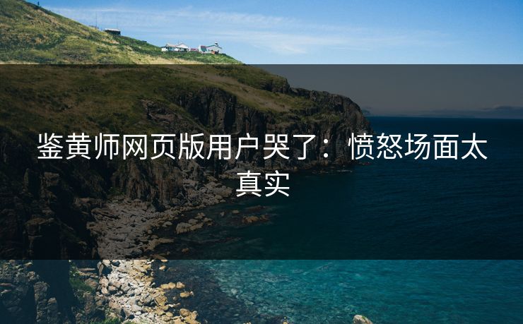 鉴黄师网页版用户哭了：愤怒场面太真实