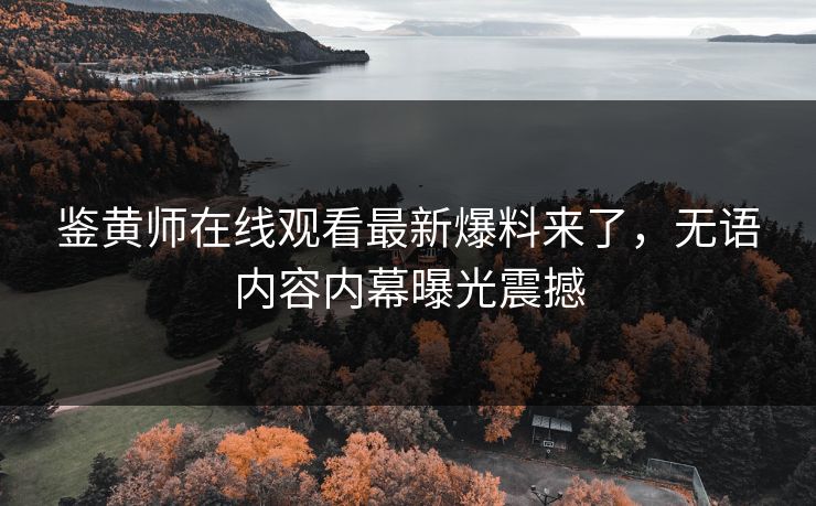 鉴黄师在线观看最新爆料来了，无语内容内幕曝光震撼