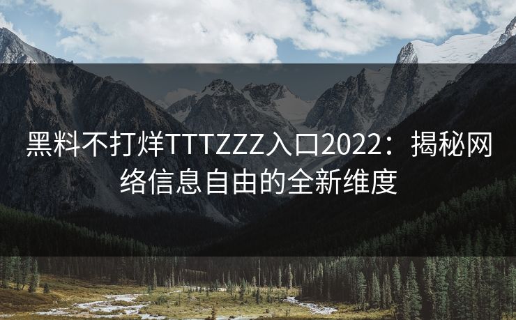 黑料不打烊TTTZZZ入口2022：揭秘网络信息自由的全新维度